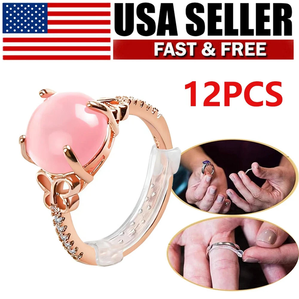 12Pcs Ring Size Adjuster Invisible Clear Ring Sizer Jewelry Fit Reducer Guard