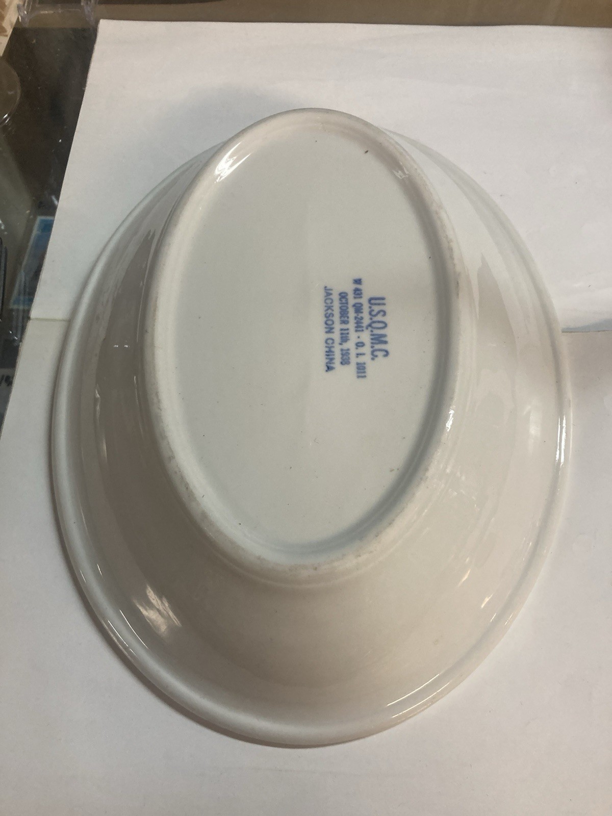 Original Usqmc Serving Bowl 1938 Jackson China 12” Nice Shape