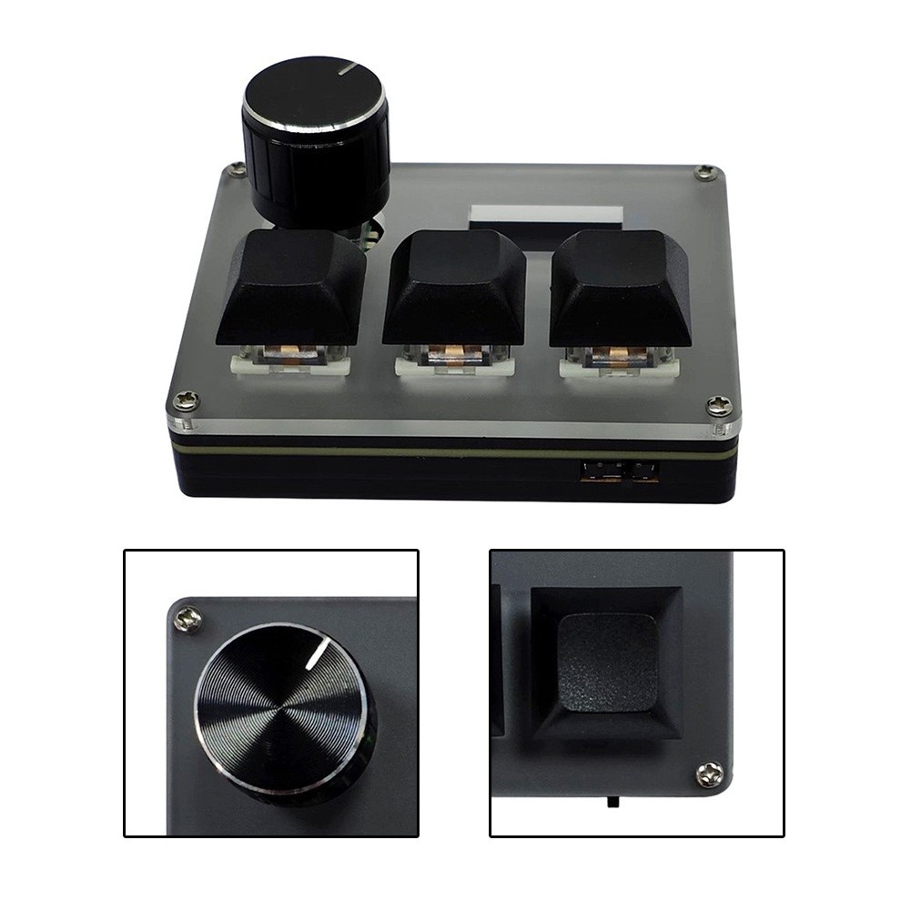 Compact 3-Key LCD For gaming Keyboard for Gamers and Remote Office Workers