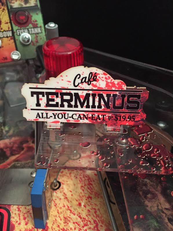 Terminus Cafe Sign MOD for Stern's The Walking Dead pinball machine - BRAND NEW