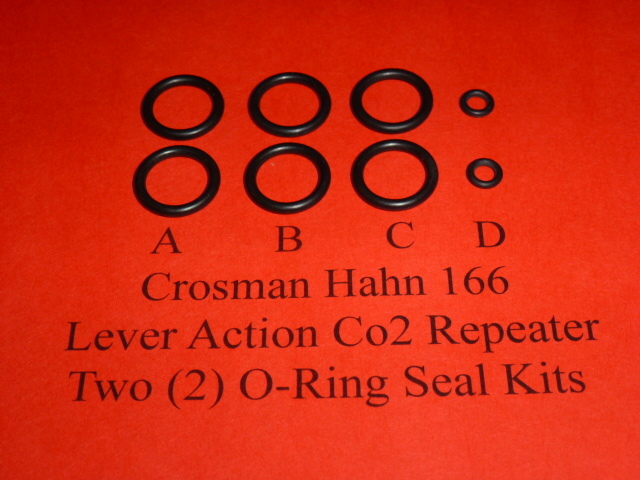 Crosman Hahn Model 166 Co2 Rifle Two (2) O-Ring Seal Kits +Exploded View & Guide