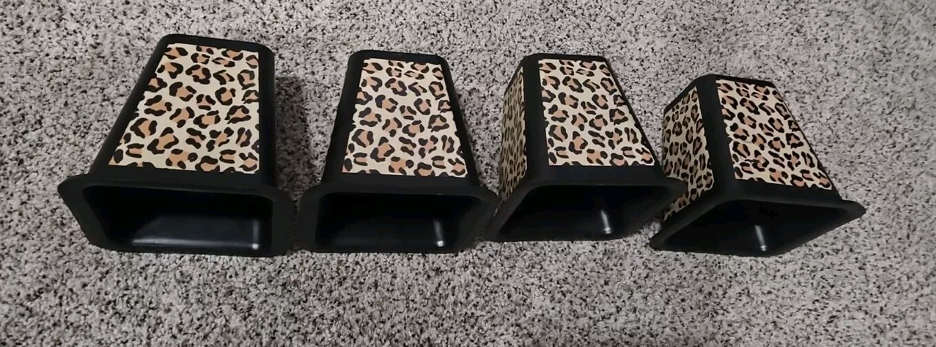 Bed Risers LEOPARD Storage Organization Durable LEOPARD 4-Pack 6 Inch Bed Risers