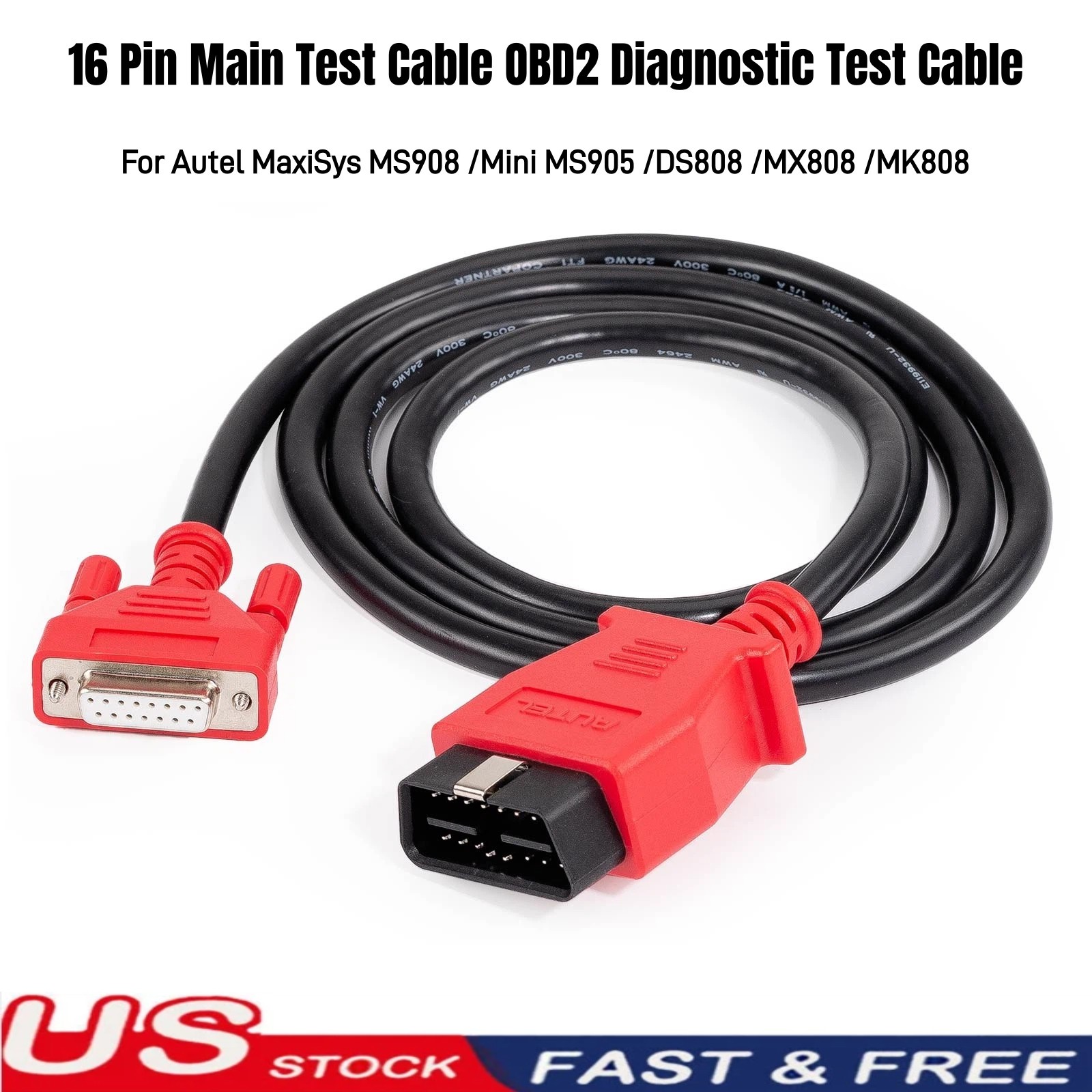 OBD2 Main Test Cable For Autel MaxiSys MS908 /Mini MS905 /DS808 /MX808 /MK808 US