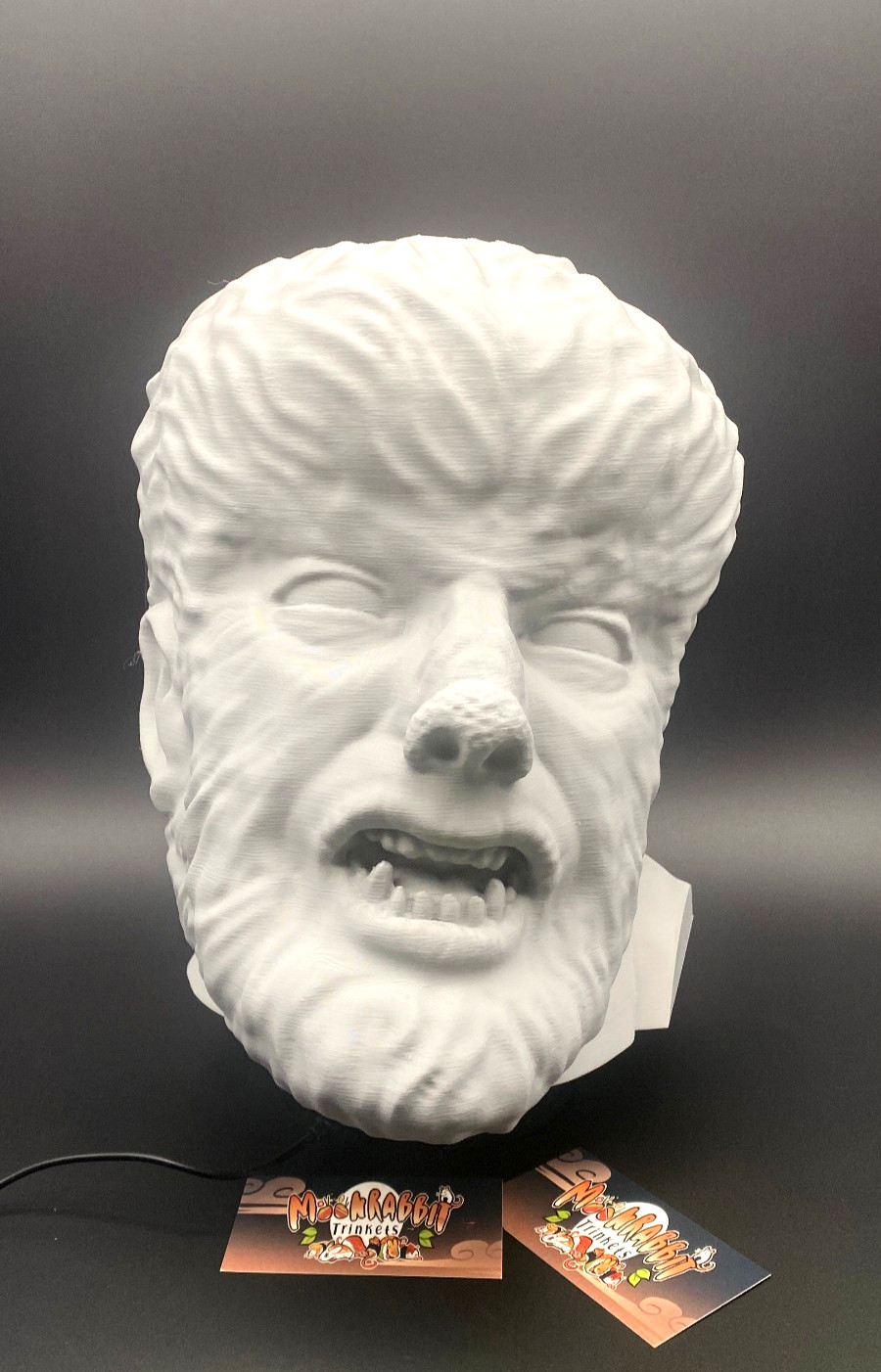 Classic Wolf man Headphone Stand - Movie Monster PC Bust  Classic Horror Display