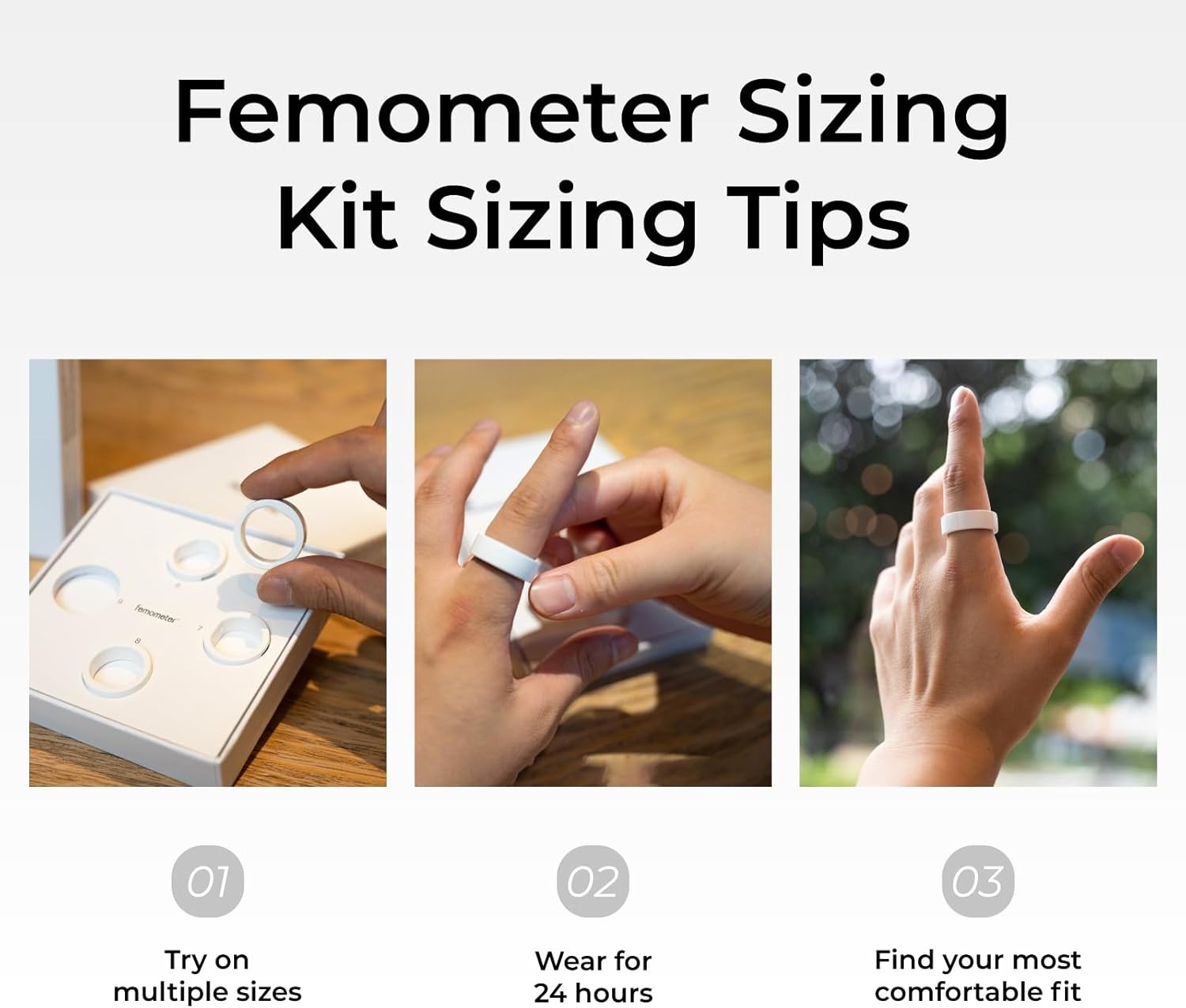 femometer Smart Ring Sizing Kit - Size First Before SIZE 6-9,
