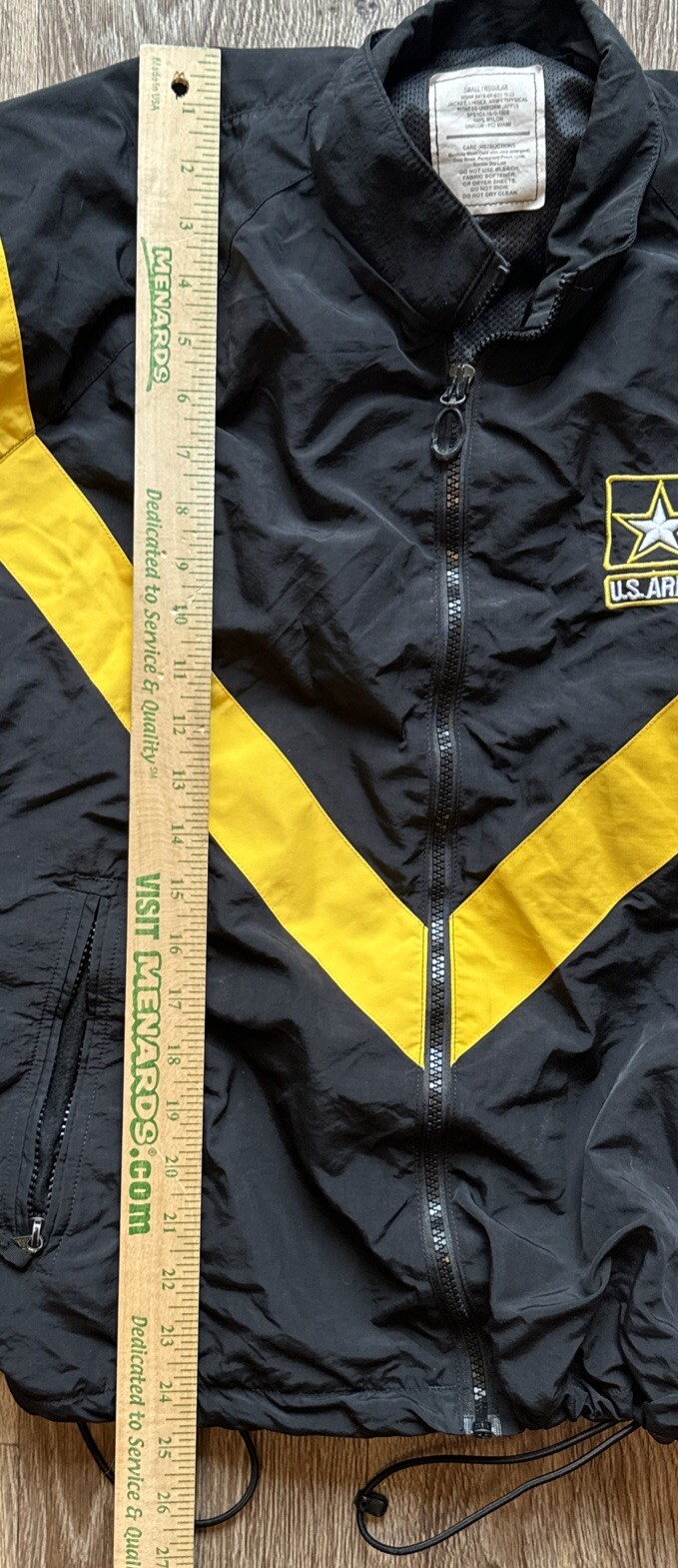 Army Issue Wind Breaker Unisex Small Regular Black Yellow