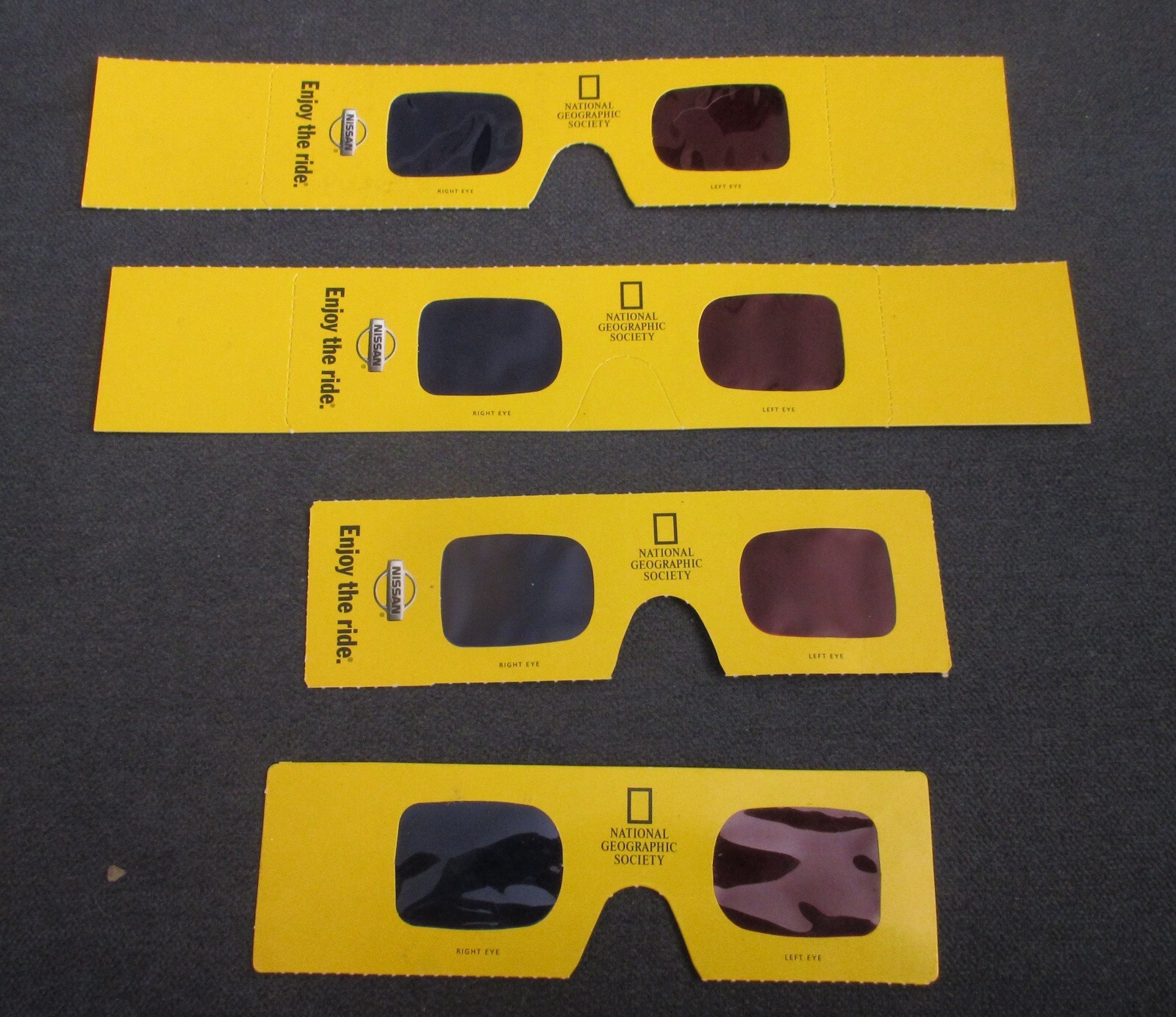 4 Pair of National Geographic Society 3D Glasses - 2 pair NEW, 2 Pair Used