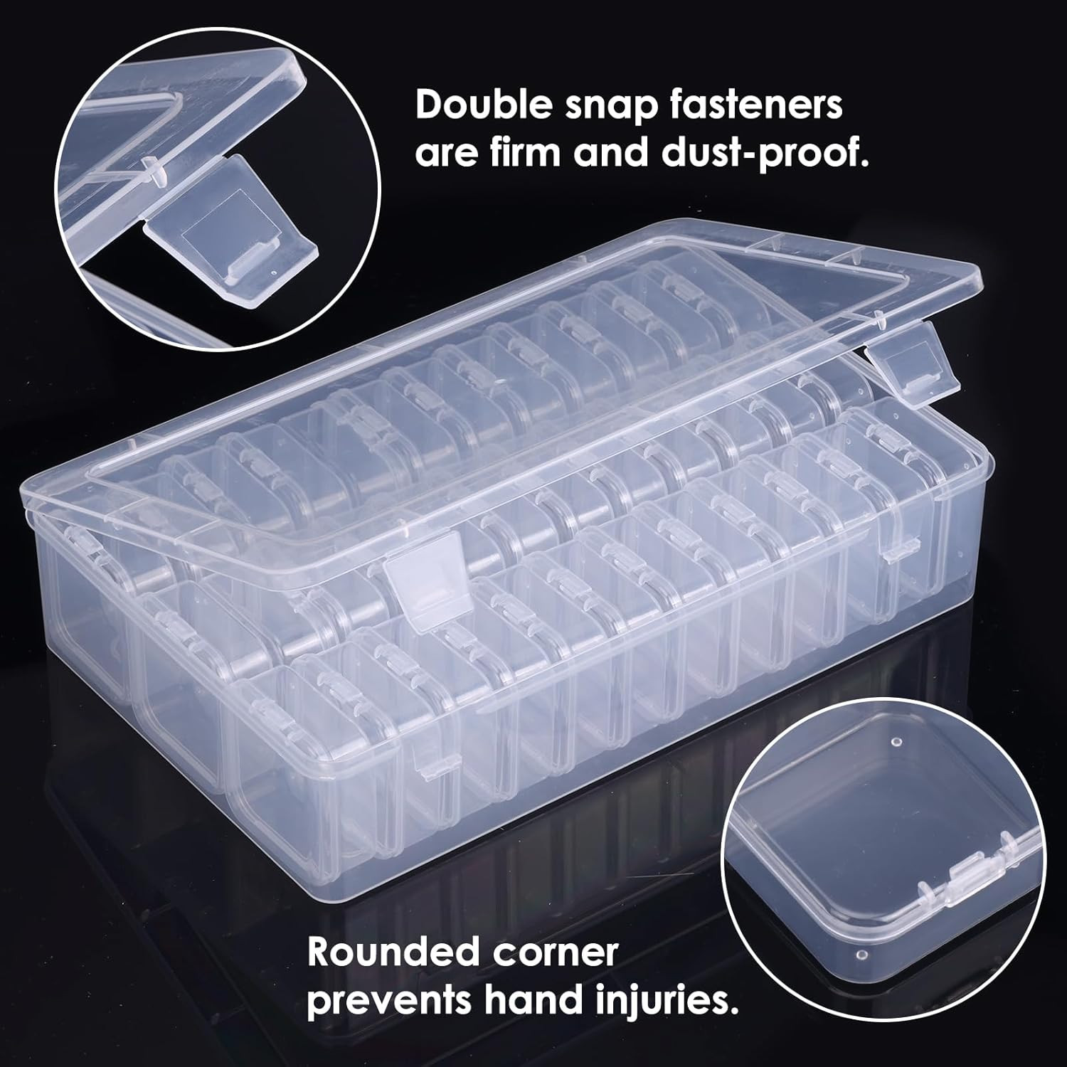Bead Organizer Box, 108Pcs Small Clear Plastic Bead Storage, Mini Craft Storage