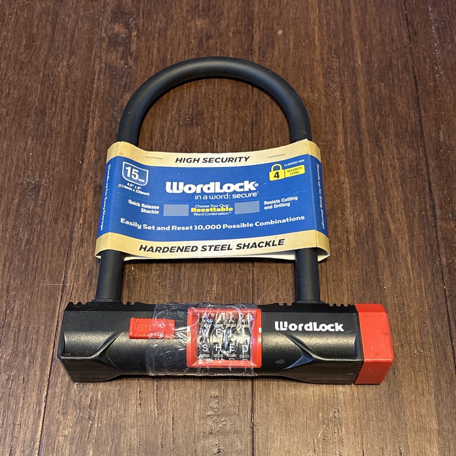 WordLock Bike 15mm Brand New Bike Lock  Steel Shackle