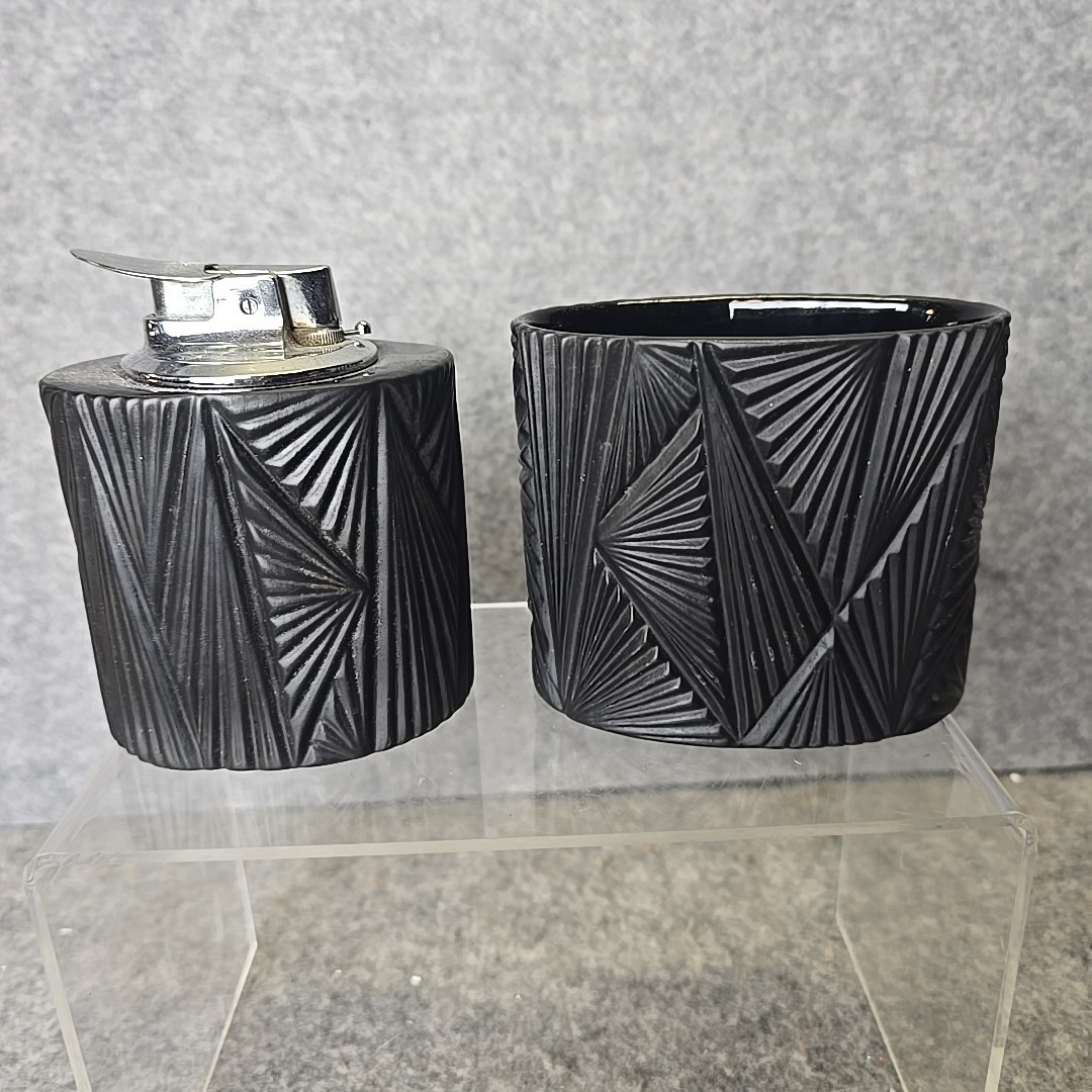Rosenthal Porcelaine Noire Lighter and Container