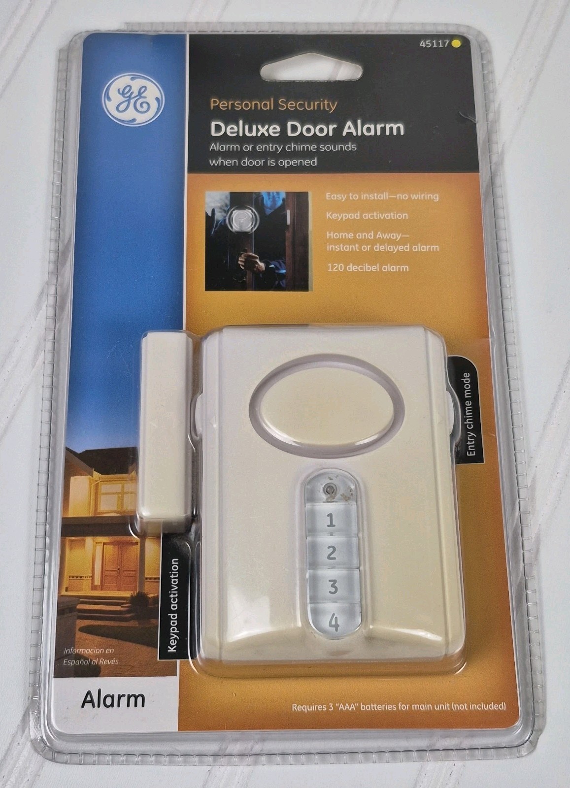 GE Personal Security Deluxe Door Alarm Keypad Entry Chime 120dB New NIP 45117