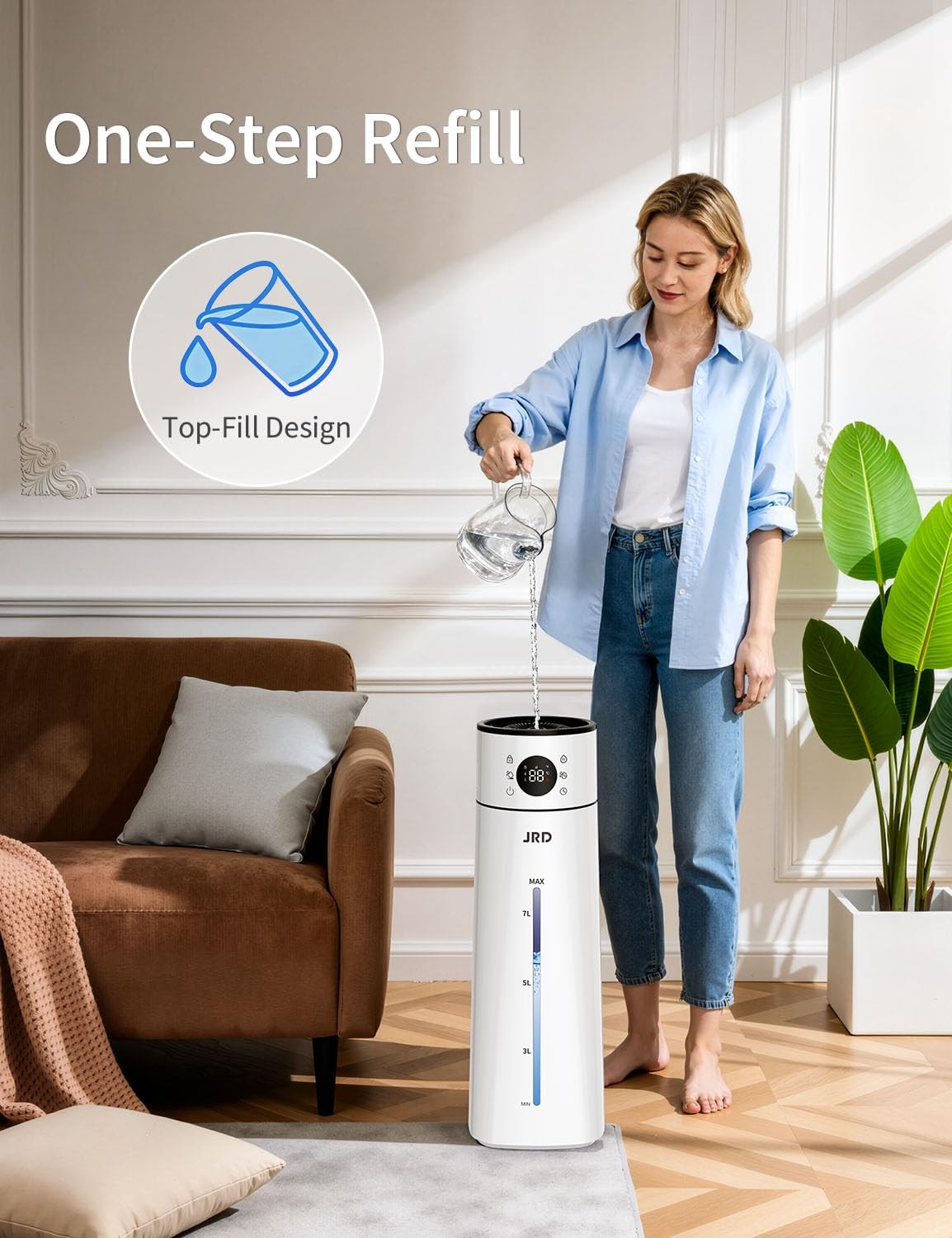 8L Cool Mist Humidifier for Large Room – Remote Control 10 Modes 40H Runtime