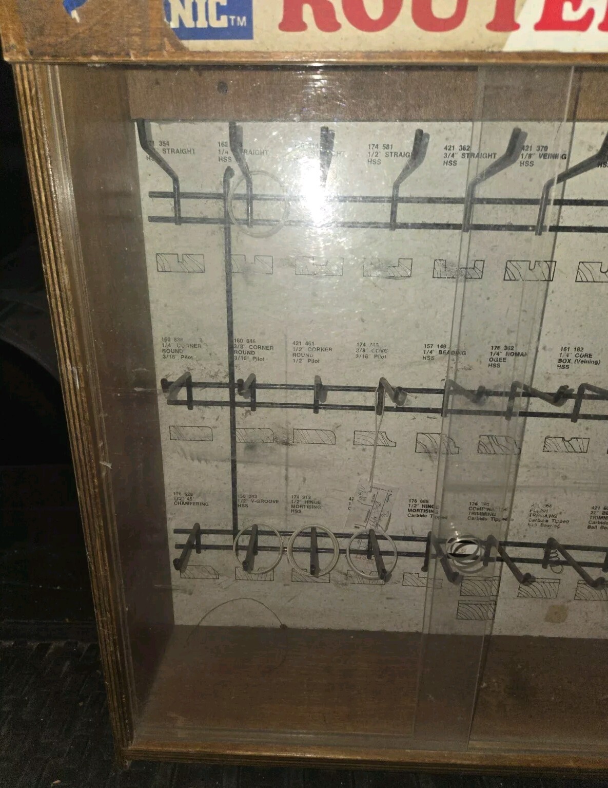Vintage Router Bits Display Case Used.