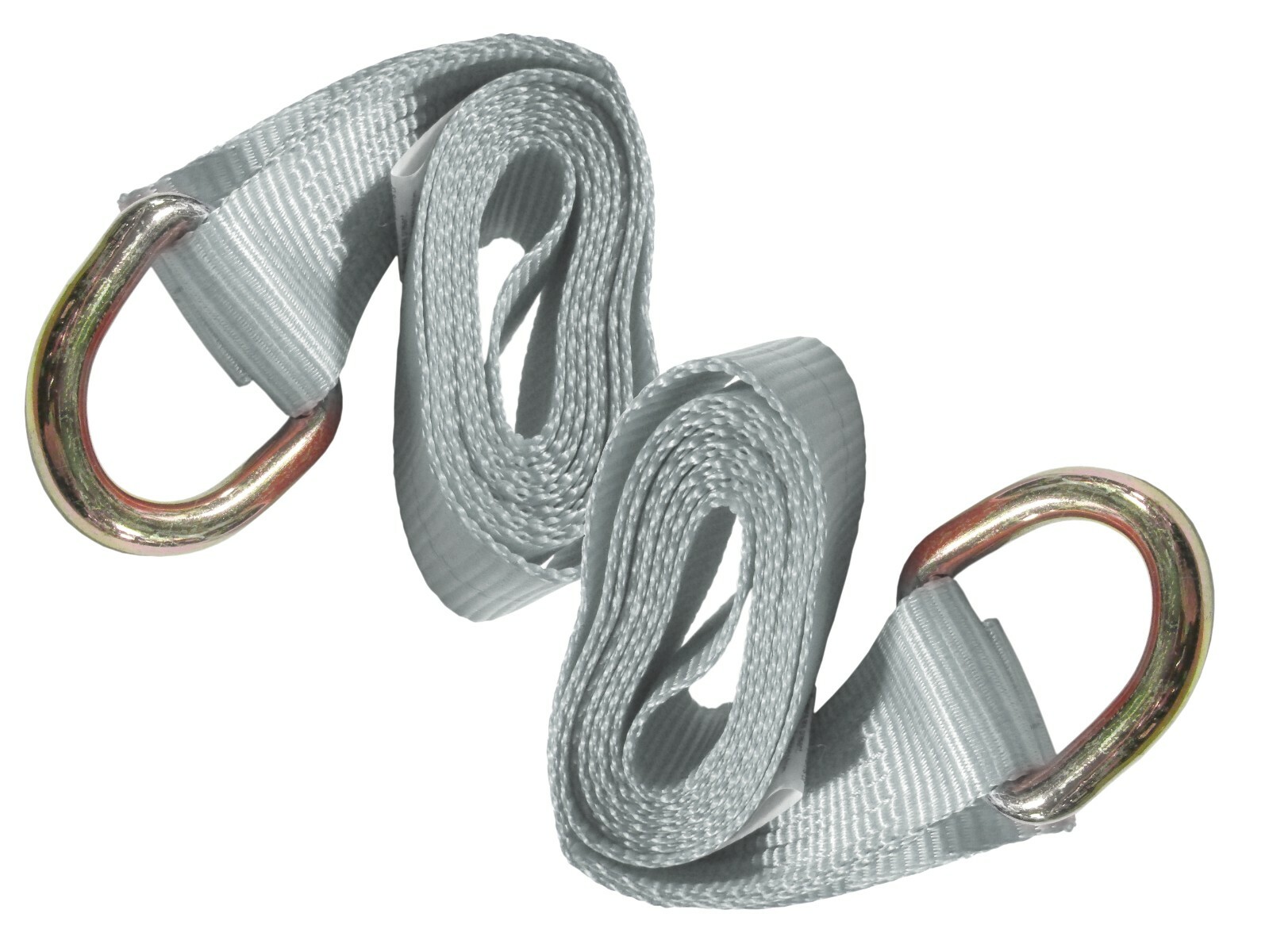 2 Pack 2" x 12' Silver Lasso Tie Down Straps with D-Ring 3335lb WLL