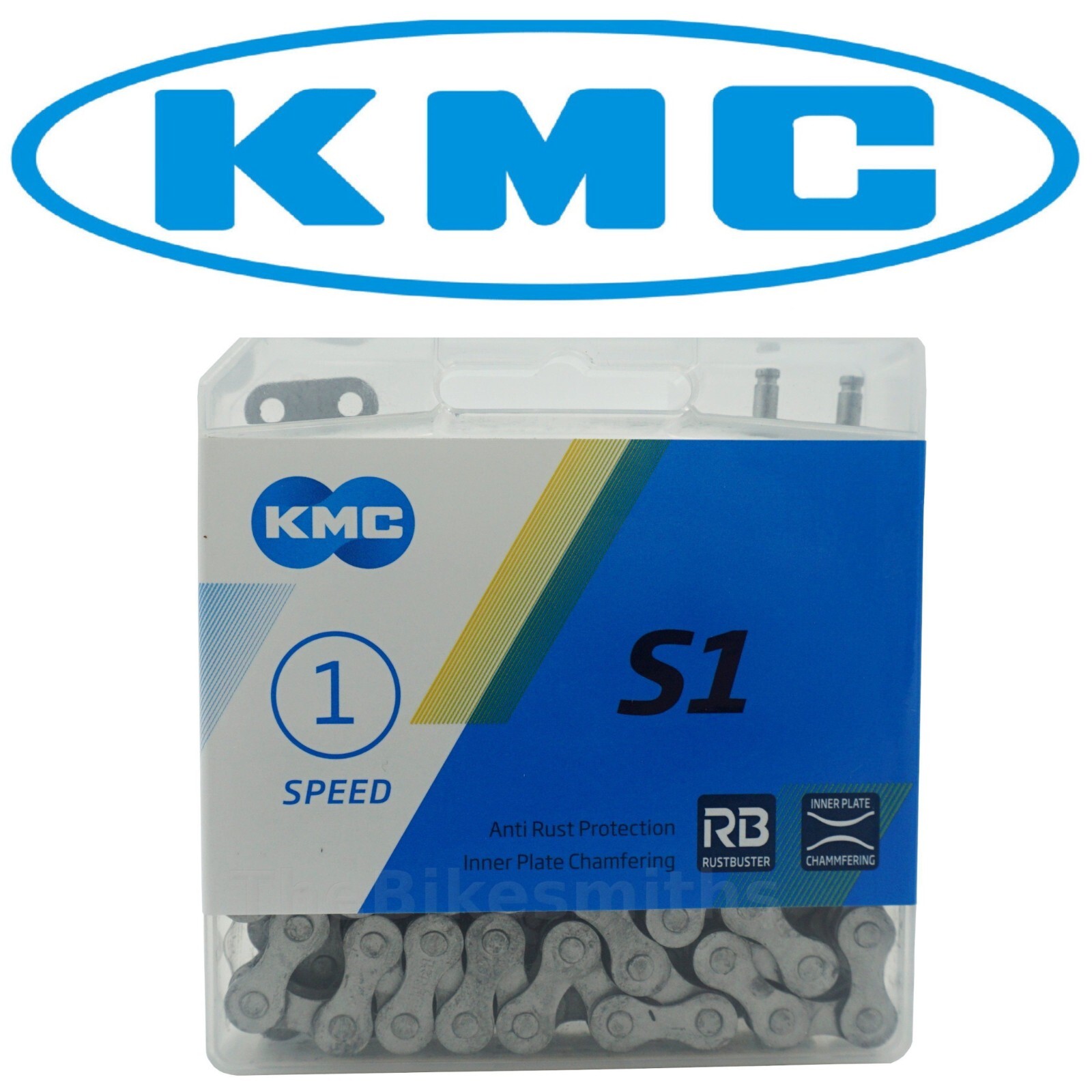 KMC S1RB RUSTBUSTER 1/8-inch Singlespeed BMX Fixed Gear Track Winter Bike Chain