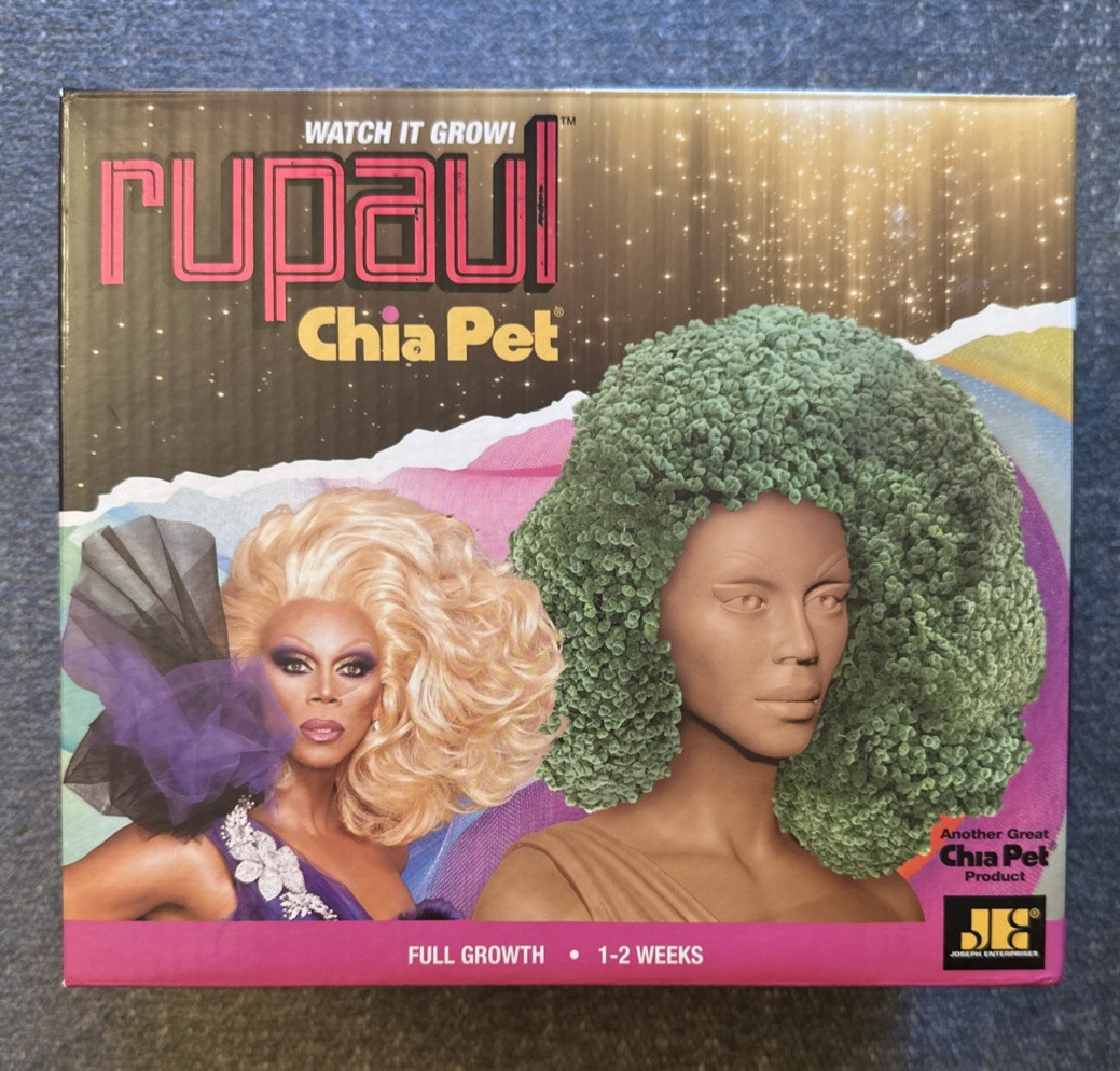 RuPaul Drag Queen Chia Pet Bust - Decorative Planter Gift - New!!
