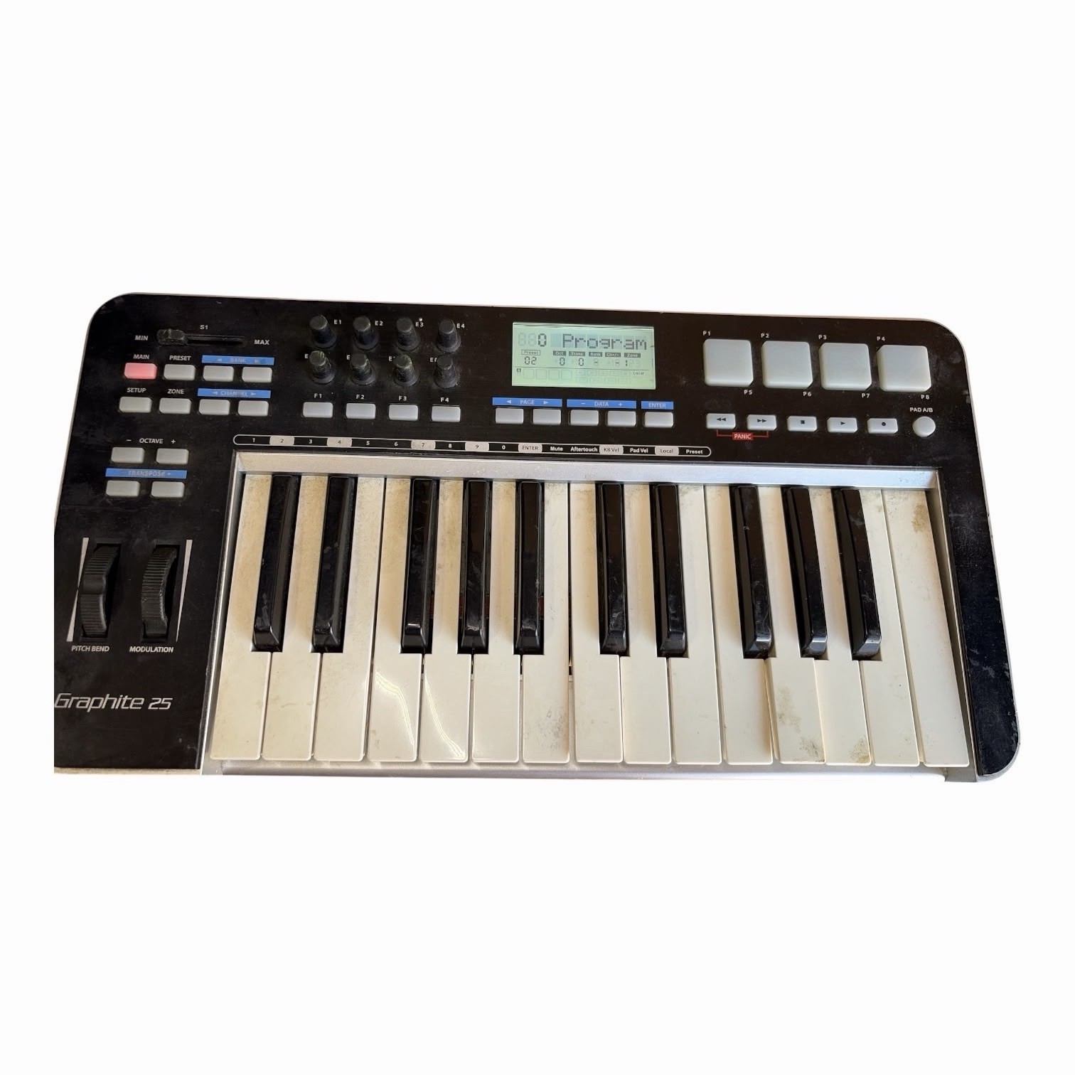 Samson Graphite 25 USB MIDI Keyboard Controller 25-Key Powers On Read