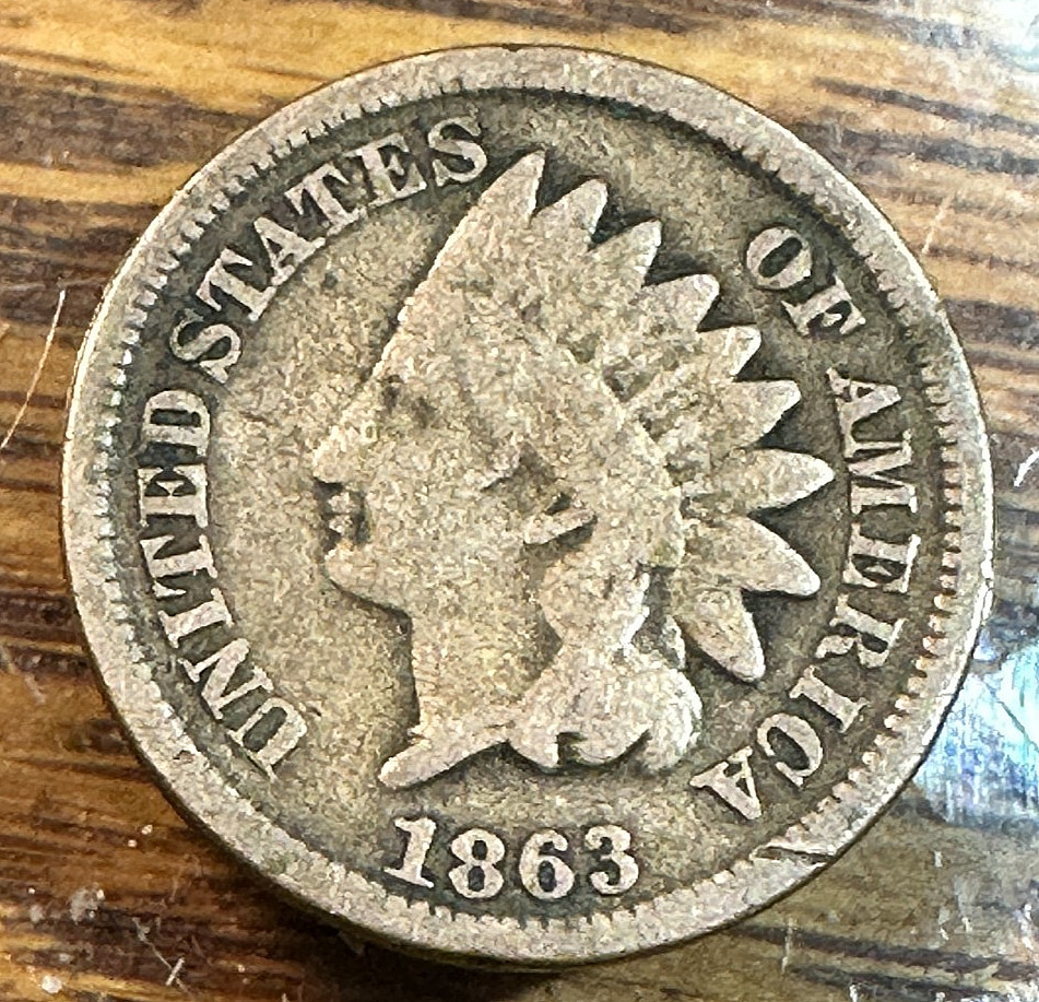 1863 Indian Cent Nice Original Good CHRC