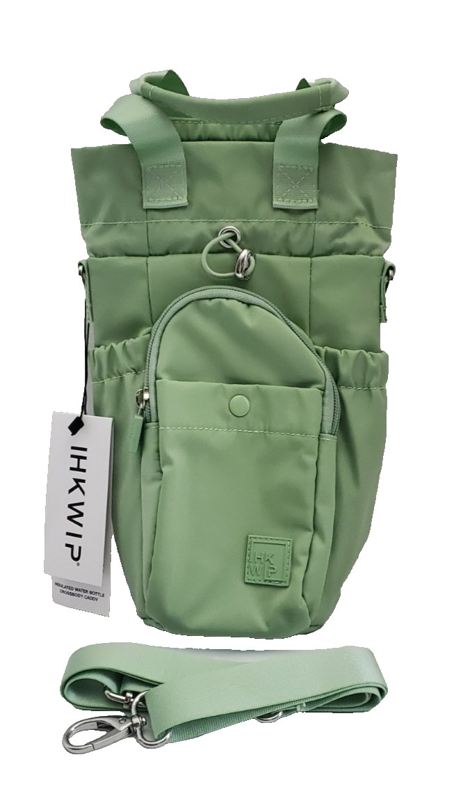 IHKWIP The Take A Sip Insulated Water Bottle Caddy Crossbody - Sage