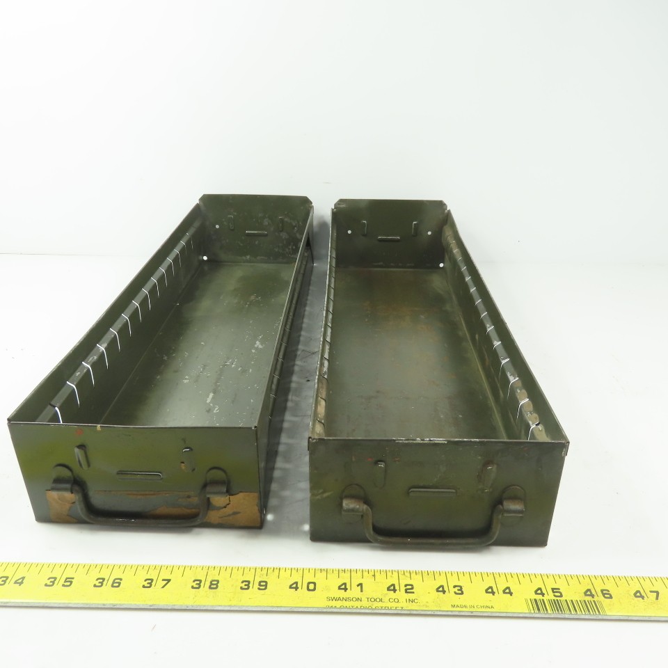 Industrial Metal Small Parts Cabinet Replacement Drawers 17L x 5-1/4W x3"H Lot/2