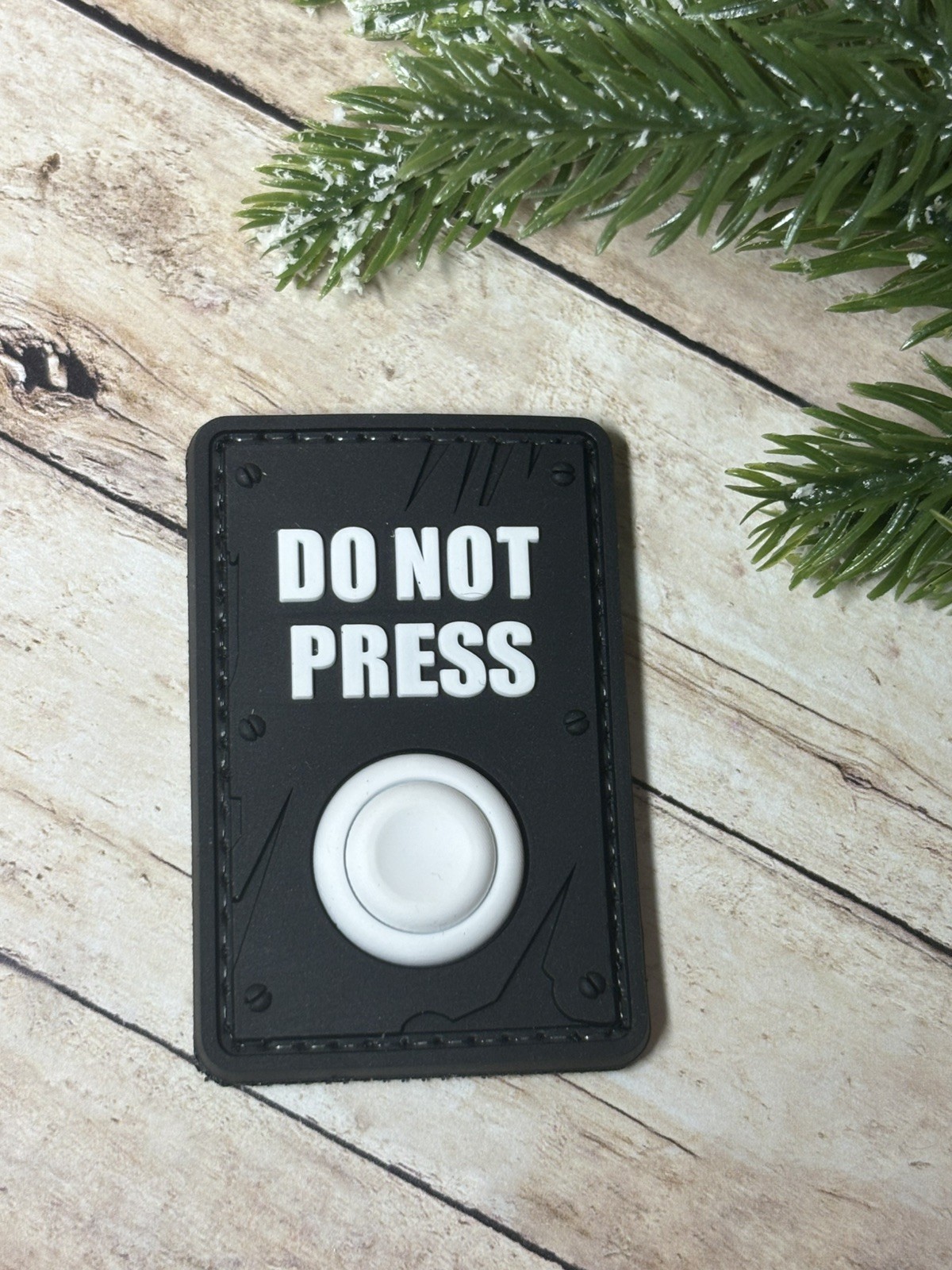 PVC Tactical Patch - Black Do Not Press Patch - Morale Funny Gun Button Patch