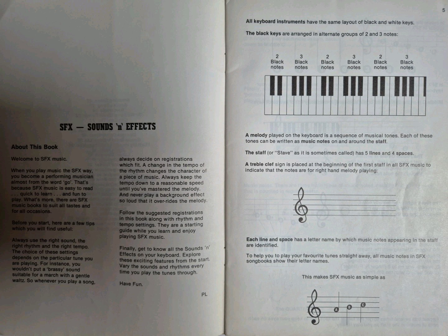 Start Playing Keyboard The SFX Tutor - Sheet Music Book