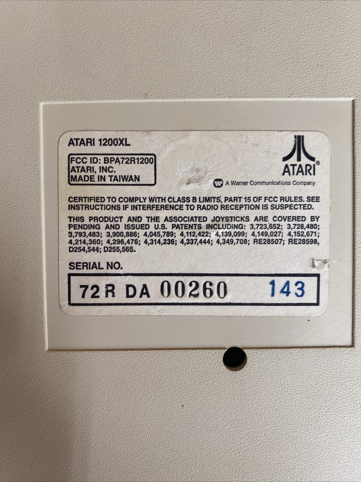 Atari 1200XL Computer Game Console W/Atari 1010 Read Description