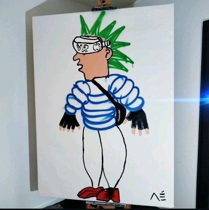 VR Punk Painting by Manuel Mané Original Signed Unique 130cm x 180cm
