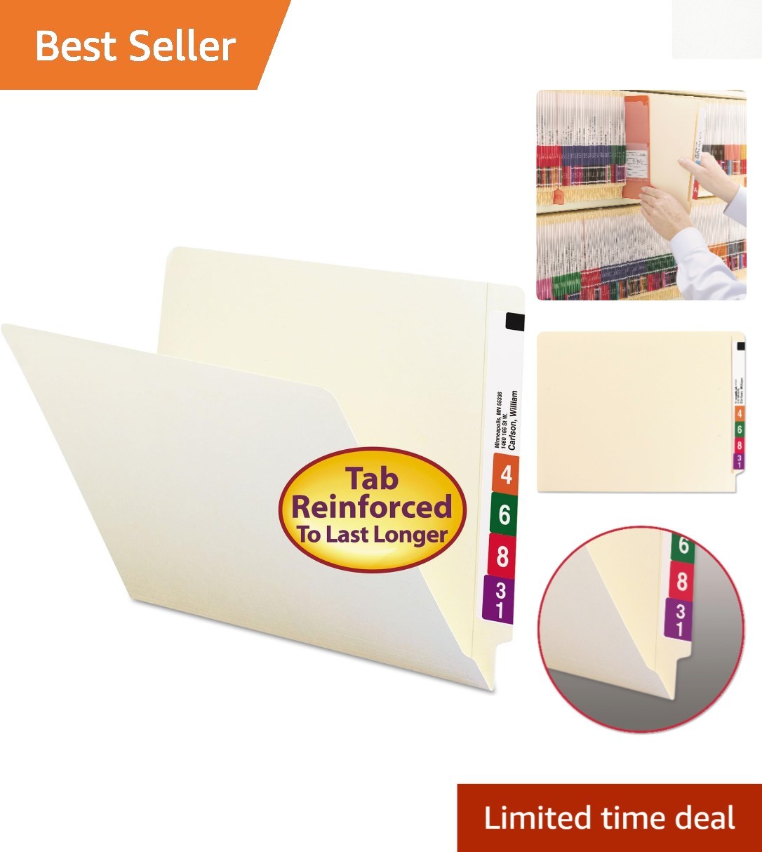 Enhanced Filing Organization with 100 Manila File Folders - Effortless Labeling
