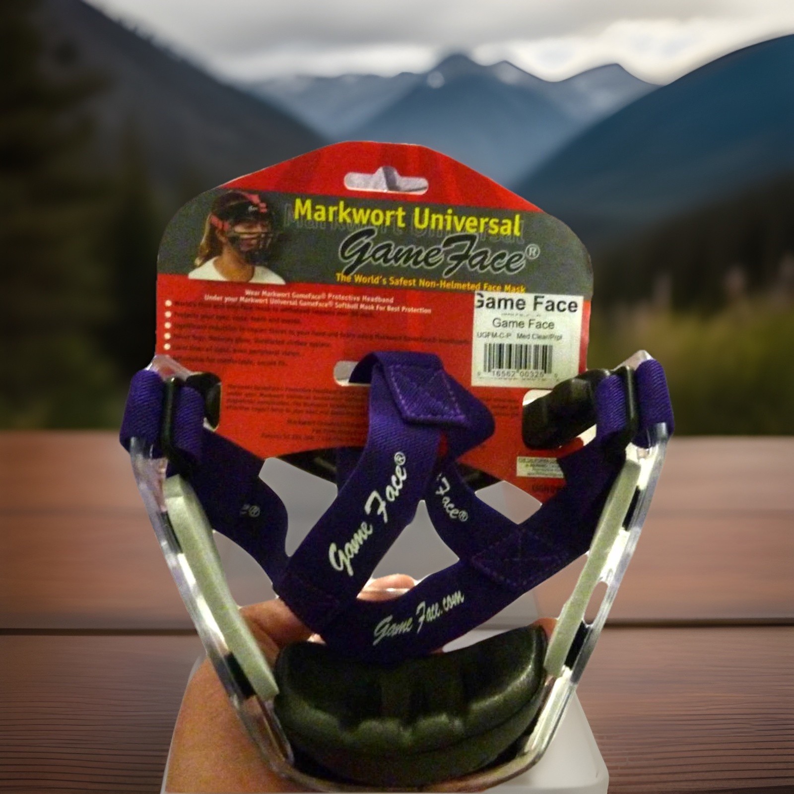 Markwort Universal GameFace Softball Face Mask Color  Clear & Purple Medium