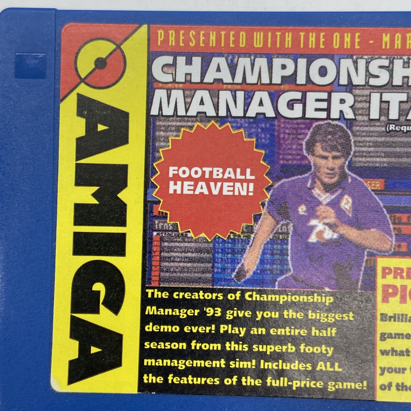 1993 Amiga Championship Manager Italia disk B Floppy Disk VTG PC game untested