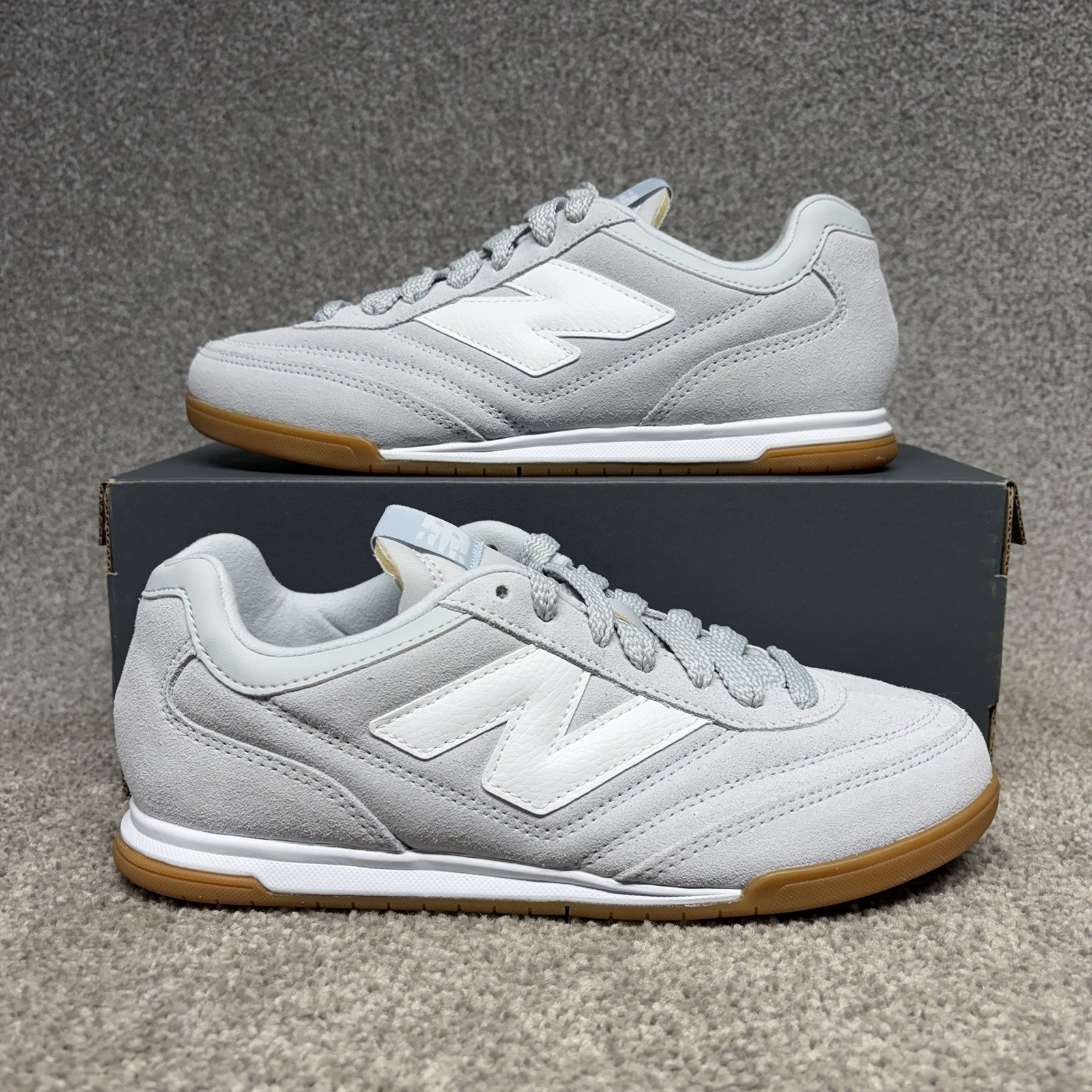 New Balance RC42 Grey White Gum Suede Shoes Sneaker Women's Size 7 D Low Top