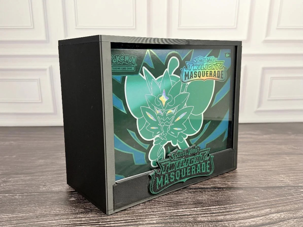 Twilight Masquerade Pokemon ETB Display Case 3D Printed Magnetic Acrylic Black