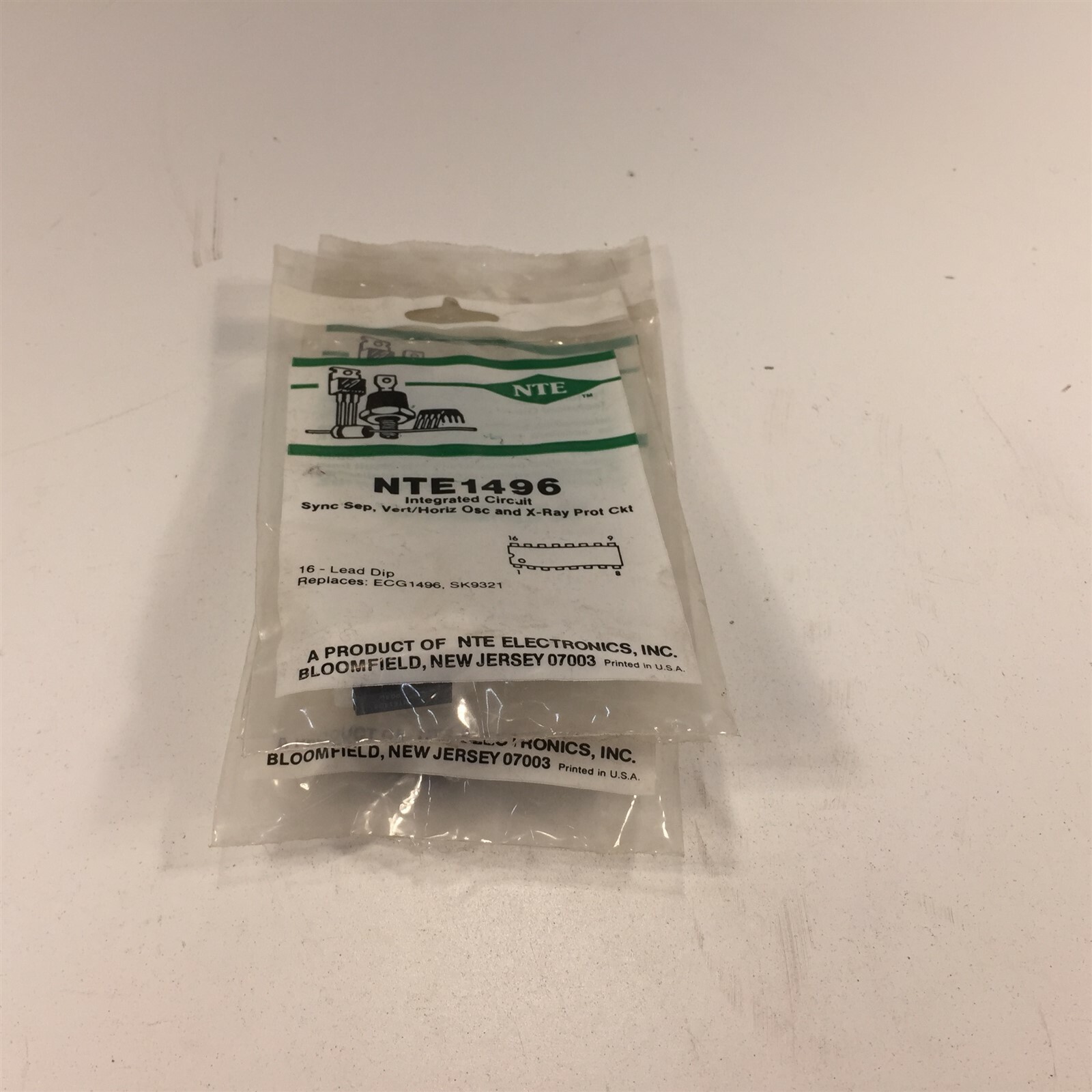 (1) NTE NTE1496 Integrated Circuit Vertical/Horizontal OSC & X–Ray Circuit