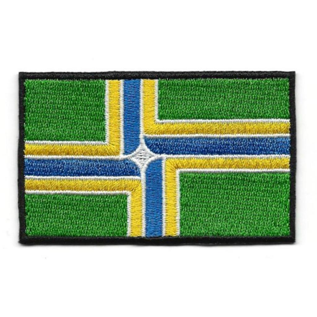 PORTLAND OREGON CITY FLAG IRON ON PATCH 3" Embroidered Applique NEW Biker PDX OR