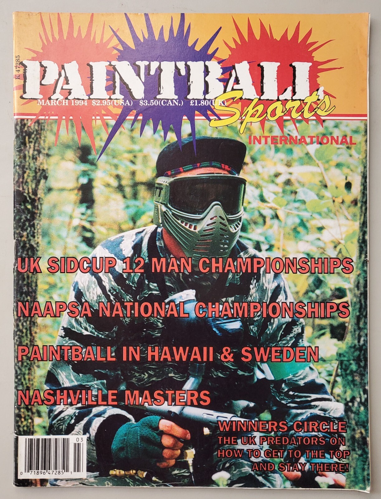 Priced to Sell Paintball Sports Magazine March 1994 Lively Masters Nashville