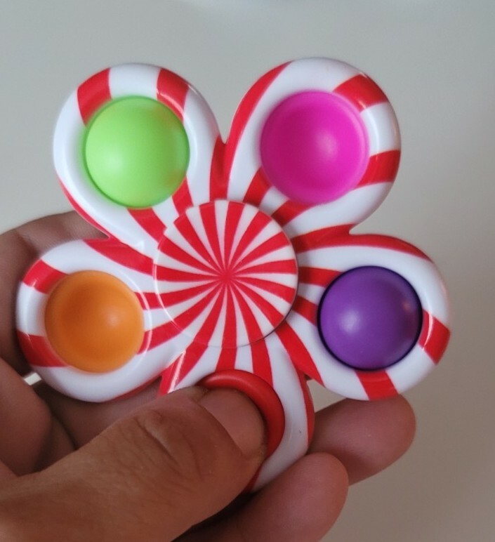 Peppermint Fidget Spinner 2in1 Bubble Popper Sensory Toy