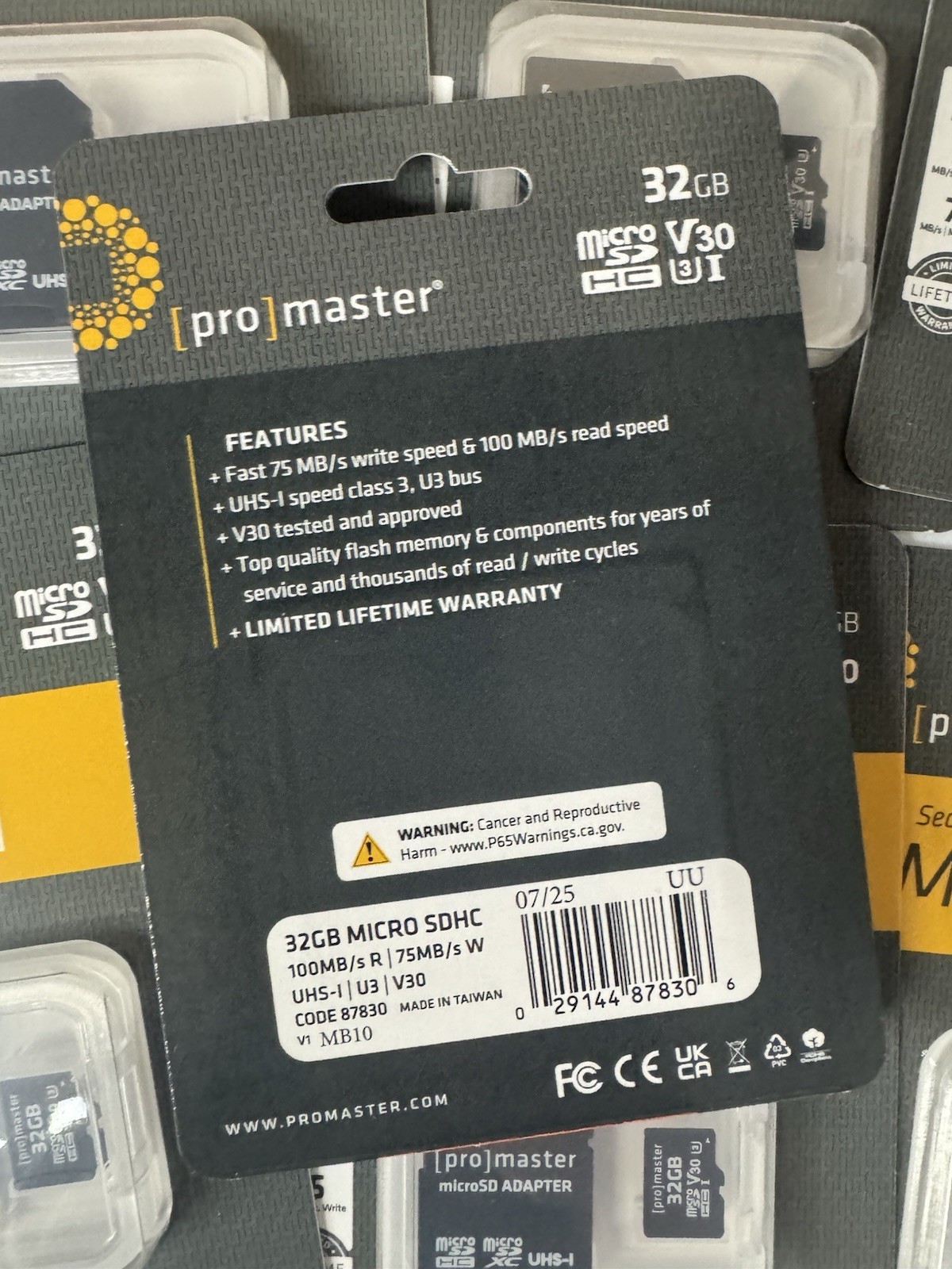 Promaster 32GB SD micro SD memory Card + MicroSD adapter 10 Pack