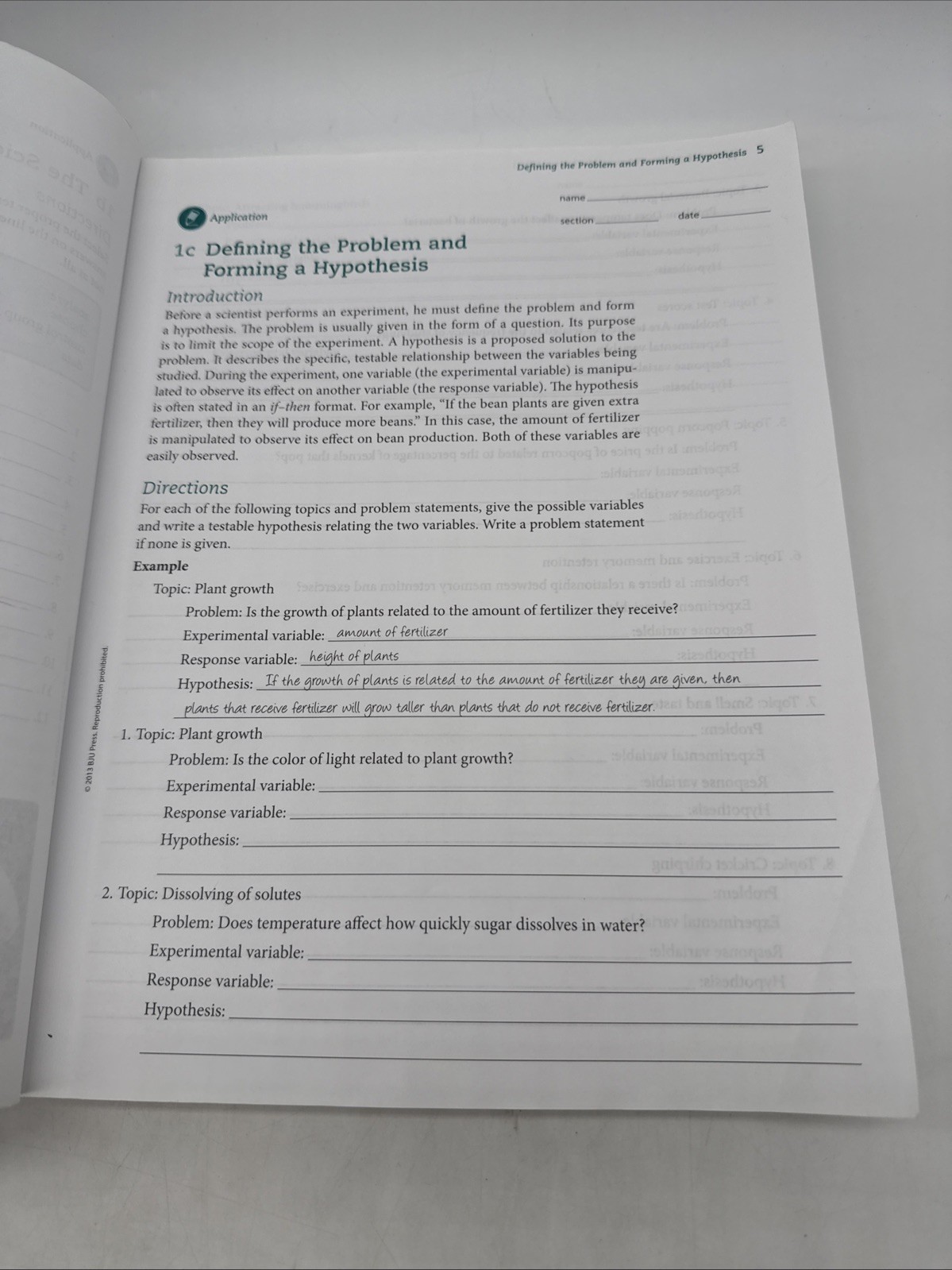 Bob Jones Life Science Student Text & Lab Manual (4th Edition) 7th Grade