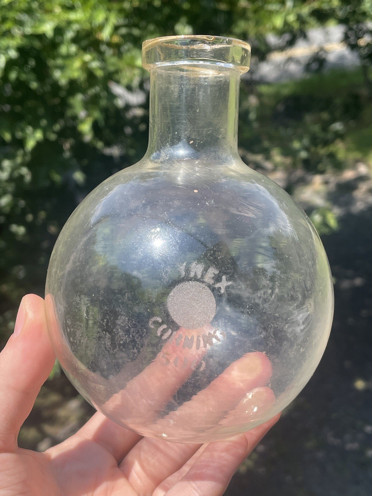 20th C Corning Pyrex Round Bottom Potion Beaker Laboratory Bottle Science 500 Ml