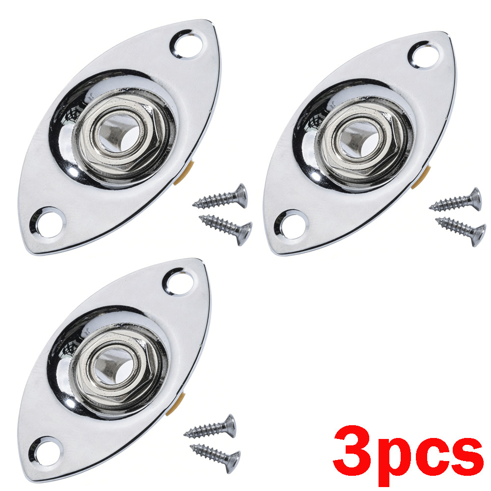 USA 3pcs Electric Guitar Jack Plate Input Output  Oval For Telecaster Les Paul