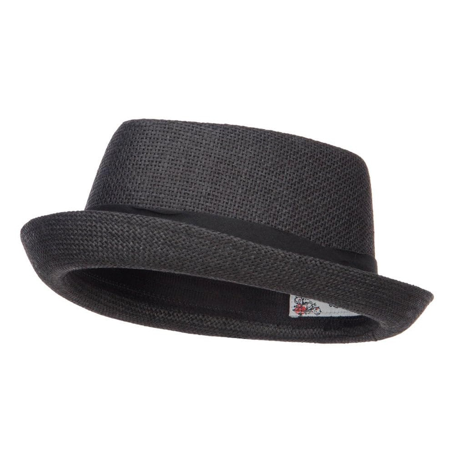 Big Size Solid Upbrim Pork Pie Fedora XX-Large-3X-Large Black