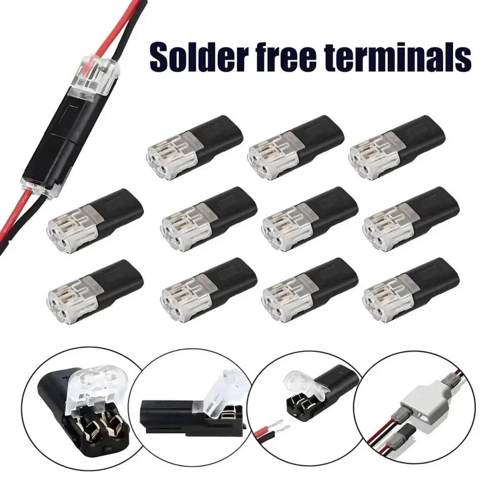 50 pcs Double-Wire Plug-in Connector, Cable Clamp with Locking Buckle, AWG 18-22