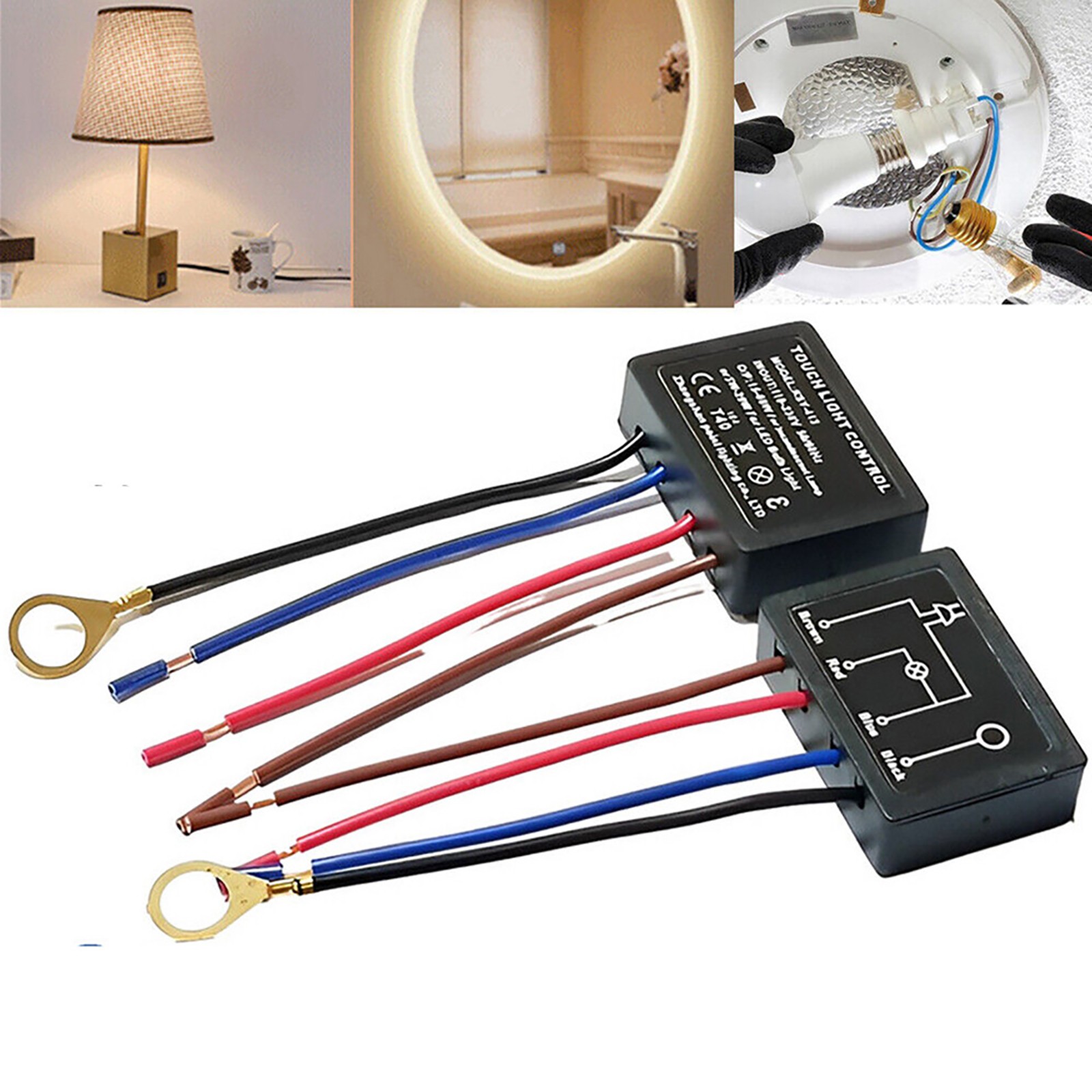 2Pcs Table light Dimmer Touch Control Sensor Module for LED Bulb Lamp Switch