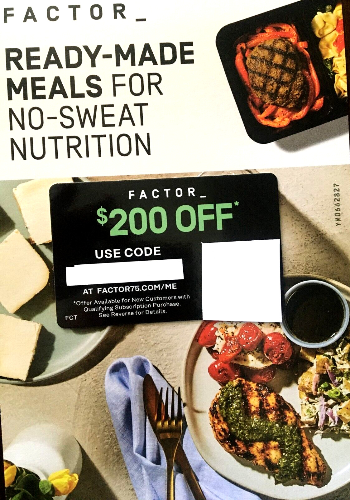 FACTOR go.factor75.com $200 OFF CODE New Subscription READY MADE MEALS DELIVERED