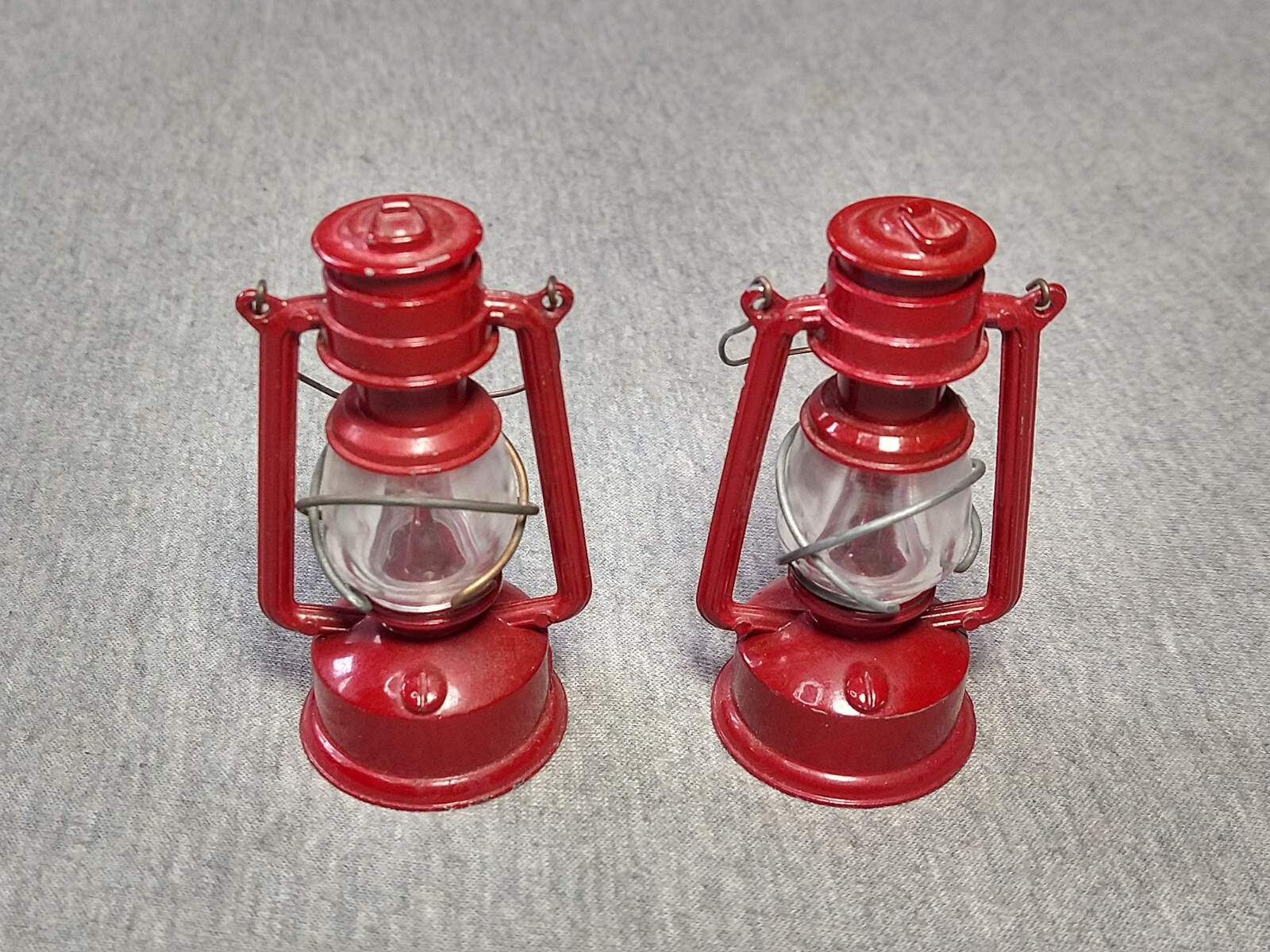 Vintage Die-Cast Red Kerosene Lantern Pencil Sharpener - Set of 2 ~ TS