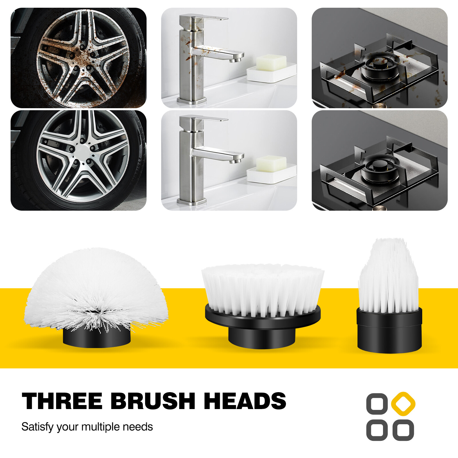 Powerful Spin Scrubber Electric Mop Rechargeable & Cordless For Kitchen,Bath