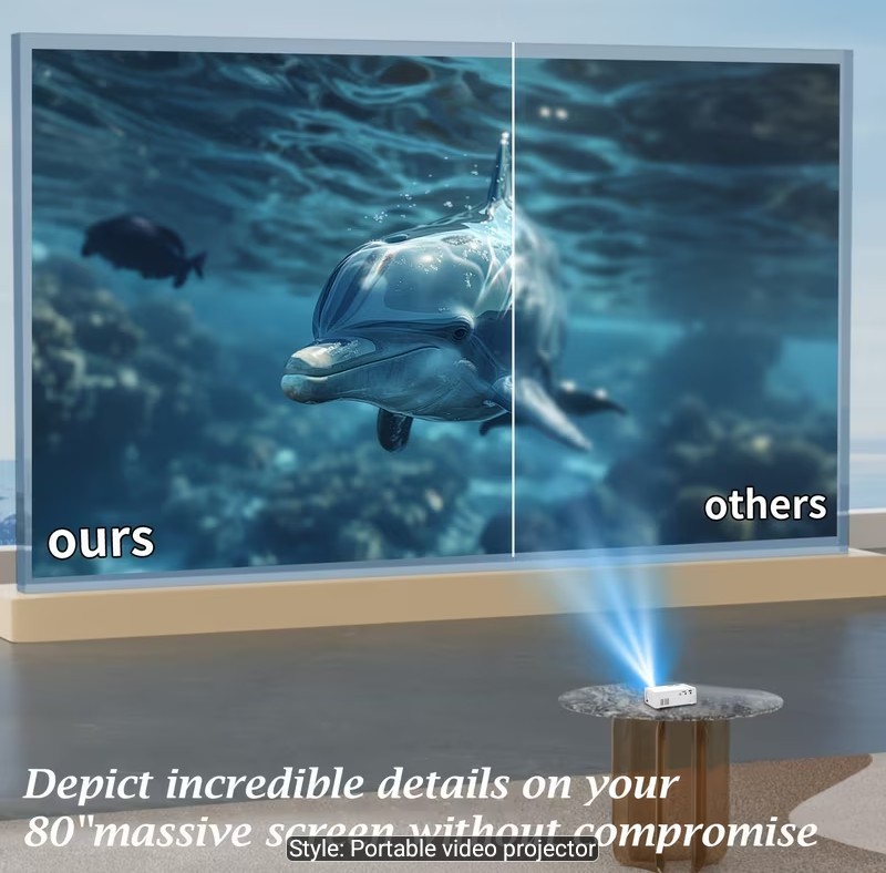 High-definition Mini Projector, "Wired Screen Mirroring For Mobile Phones".