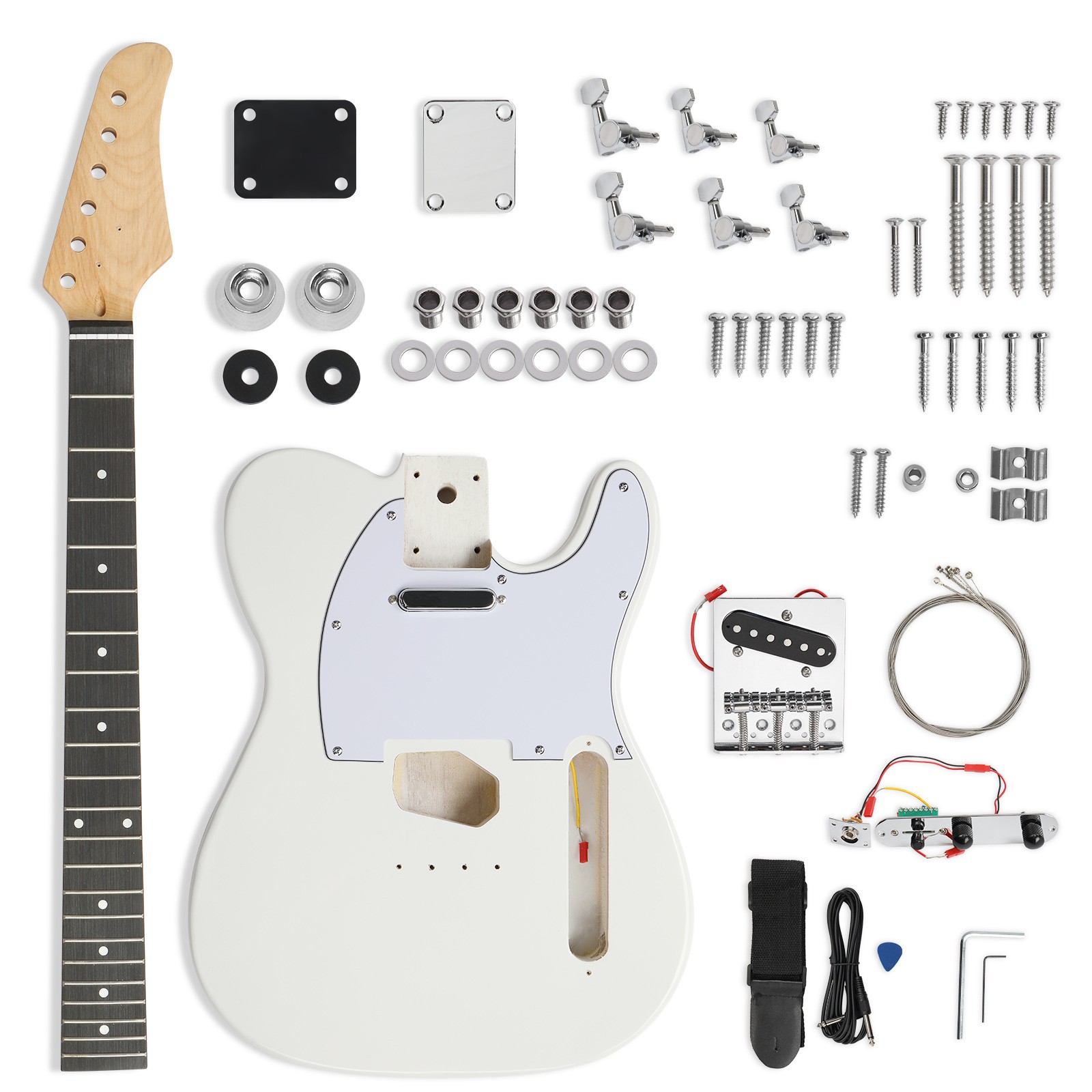 DIY 6 String TL Style Electric Guitar Kits with Mahogany Body, Maple Neck
