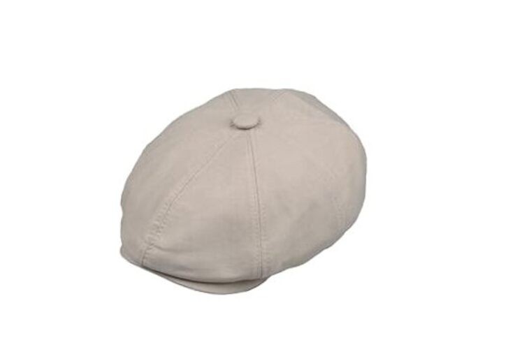8 Panel Newsboy Cap – Linen Blend with 100% Cotton Lining Large Ivory